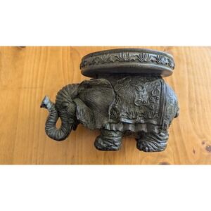 Vintage 1992‎ CBK Ltd Elephant Pillar Candle Holder Bronze Finish Resin Decor